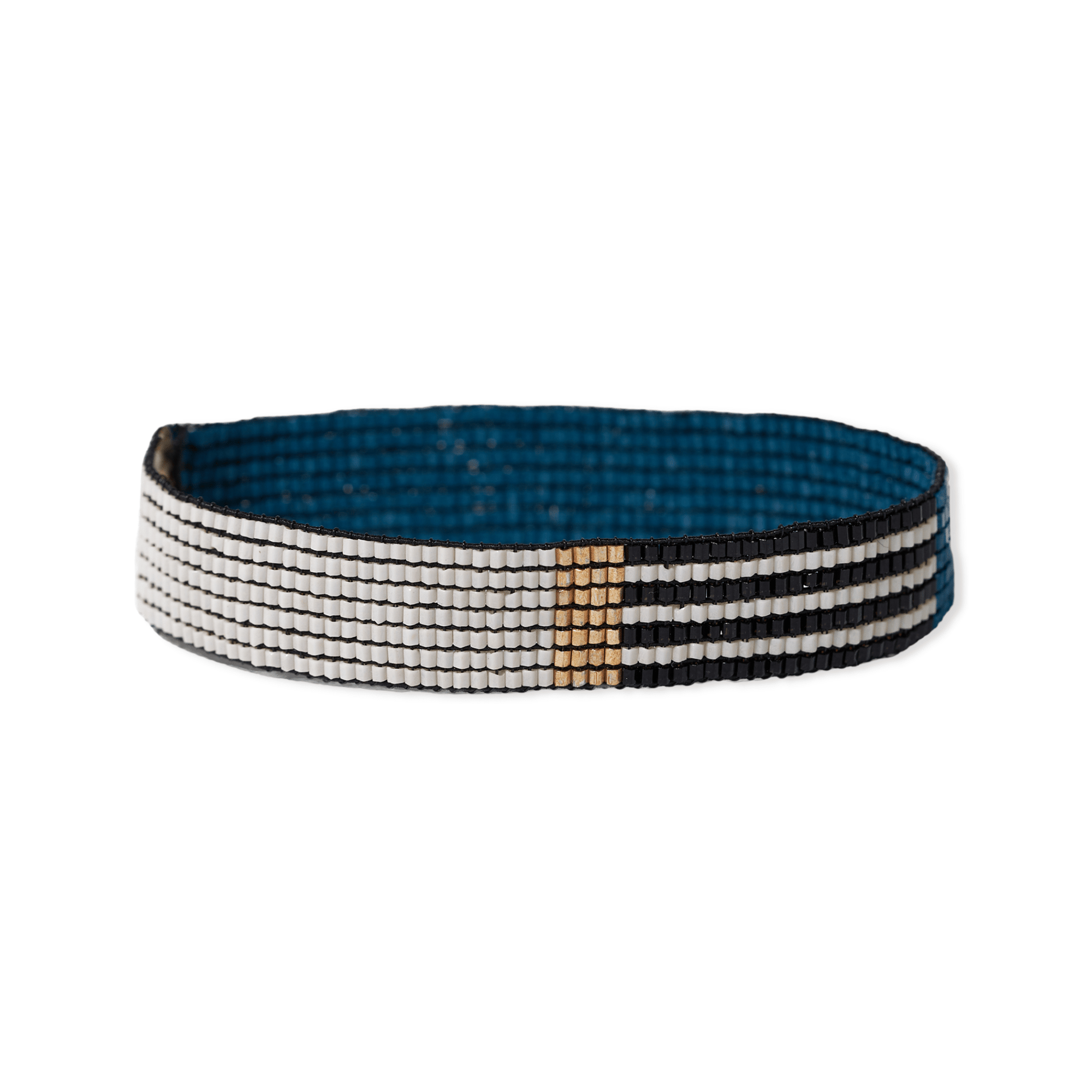 Alex Color Block Striped Beaded Stretch Bracelet Peacock Wholesale