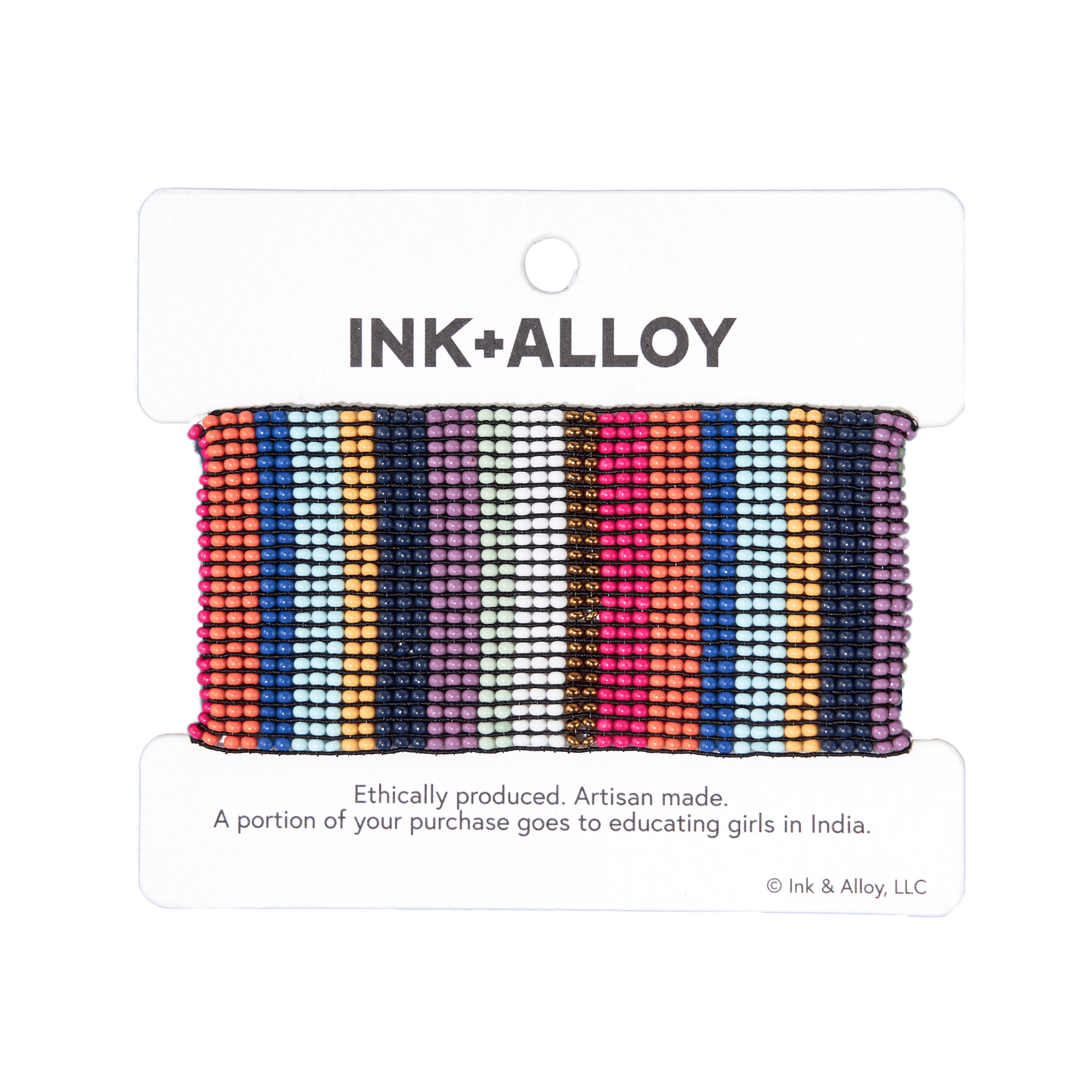Penelope Vertical Stripe Beaded Stretch Bracelet Multicolor Wholesale