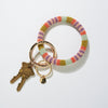 Chloe Stripe Key Ring Coral Wholesale