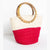 magenta color block jute bag 11.5" x 8.5" Wholesale