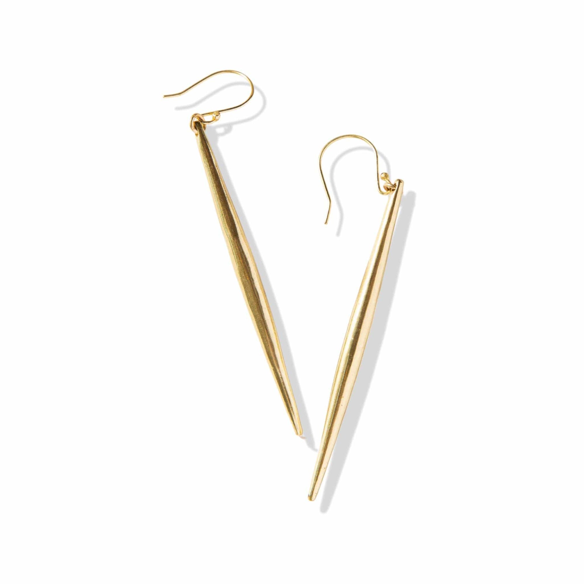 Leslie Quill Earrings Brass Wholesale