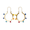 Amelia Circle Rainbow Dots Earrings Brass Wholesale