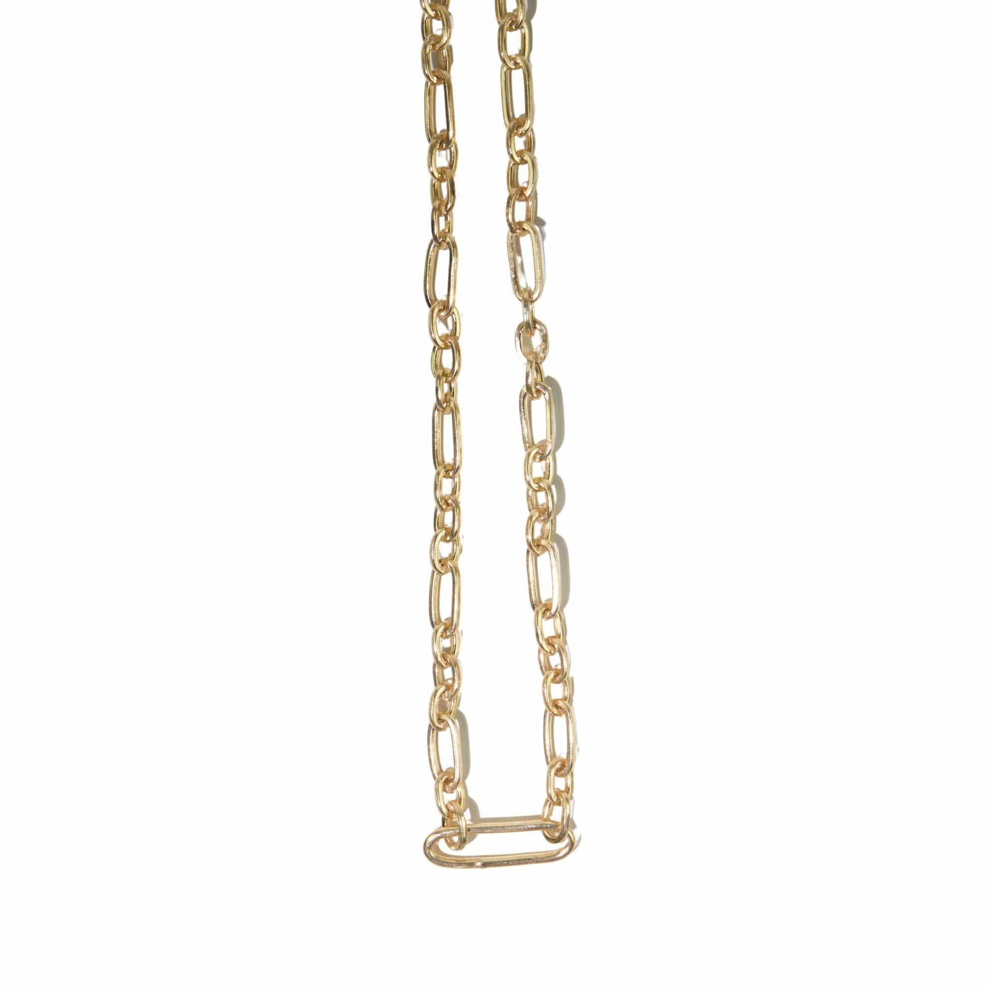 Aretha Large Figaro Link Chain Necklace Brass Wholesale