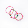 Kelsey Mixed Trio Stretch Bracelets Pink and Green Wholesale