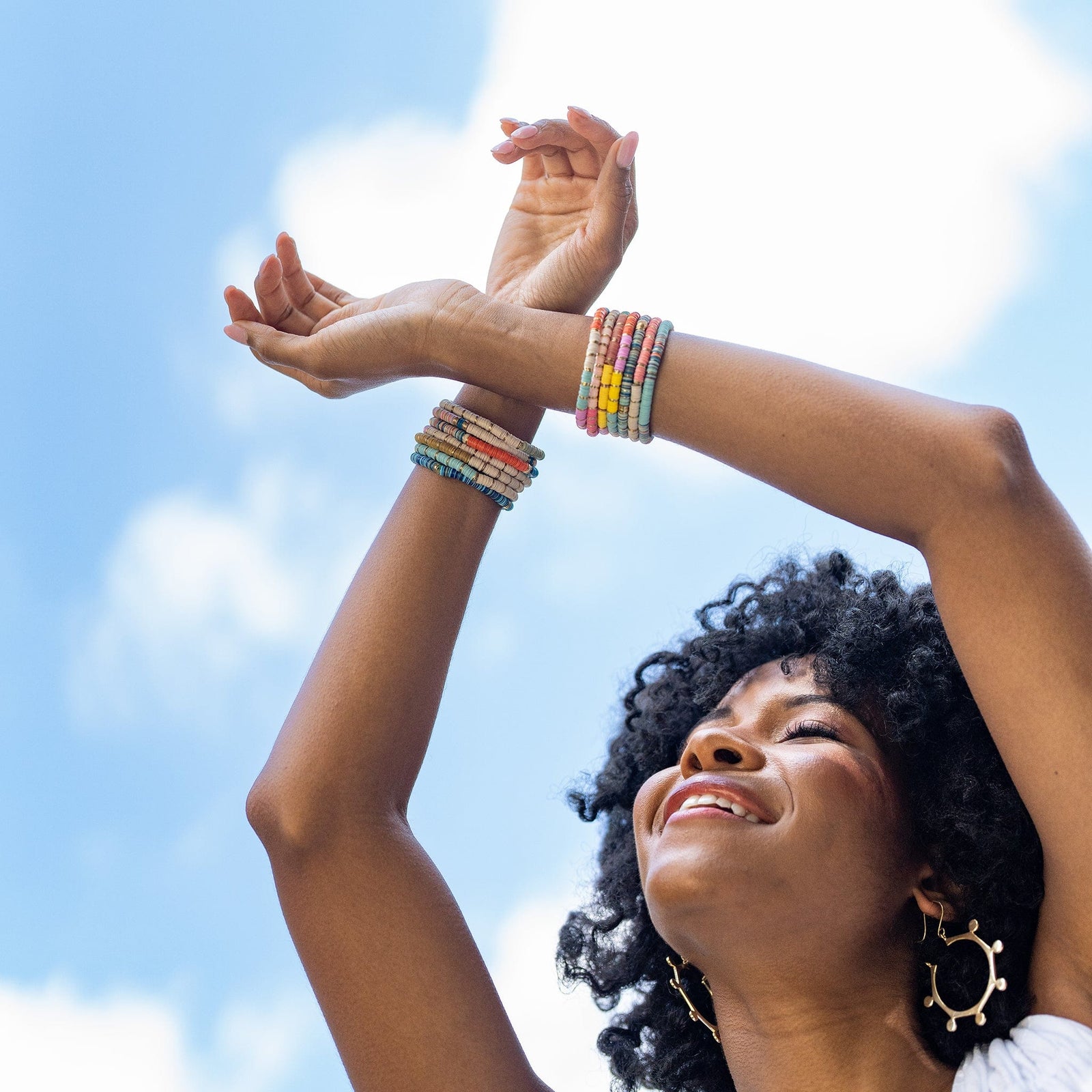 Grace Multi Mix Stretch Bracelet Black and White Wholesale