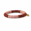 Joan Two Color Block Stretch Bracelet Rust and Light Pink Wholesale