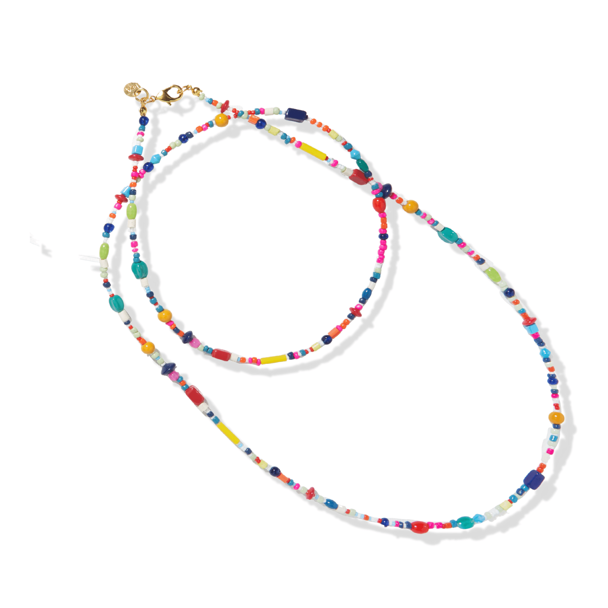 Lucy Multi Mix Long Beaded Necklace Rainbow Wholesale