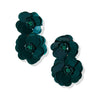 Emerald Double Flower Post Earring Wholesale