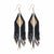 Lacy Diamond with Stripe Beaded Fringe Earrings Black Wholesale