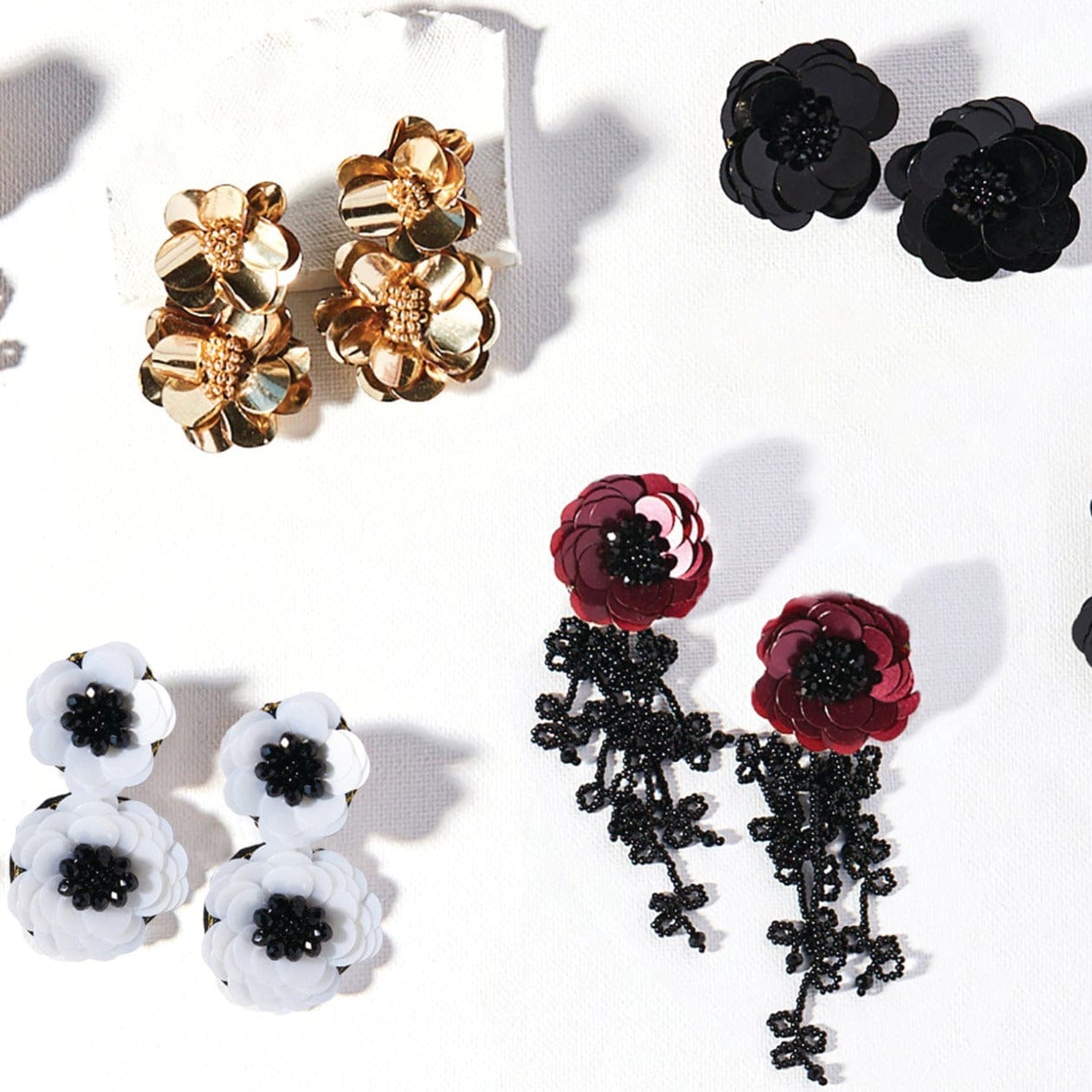 Ruby Tendril Flower Post Earring Wholesale