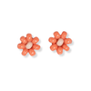 Tina Two Color Beaded Post Earrings Coral Wholesale