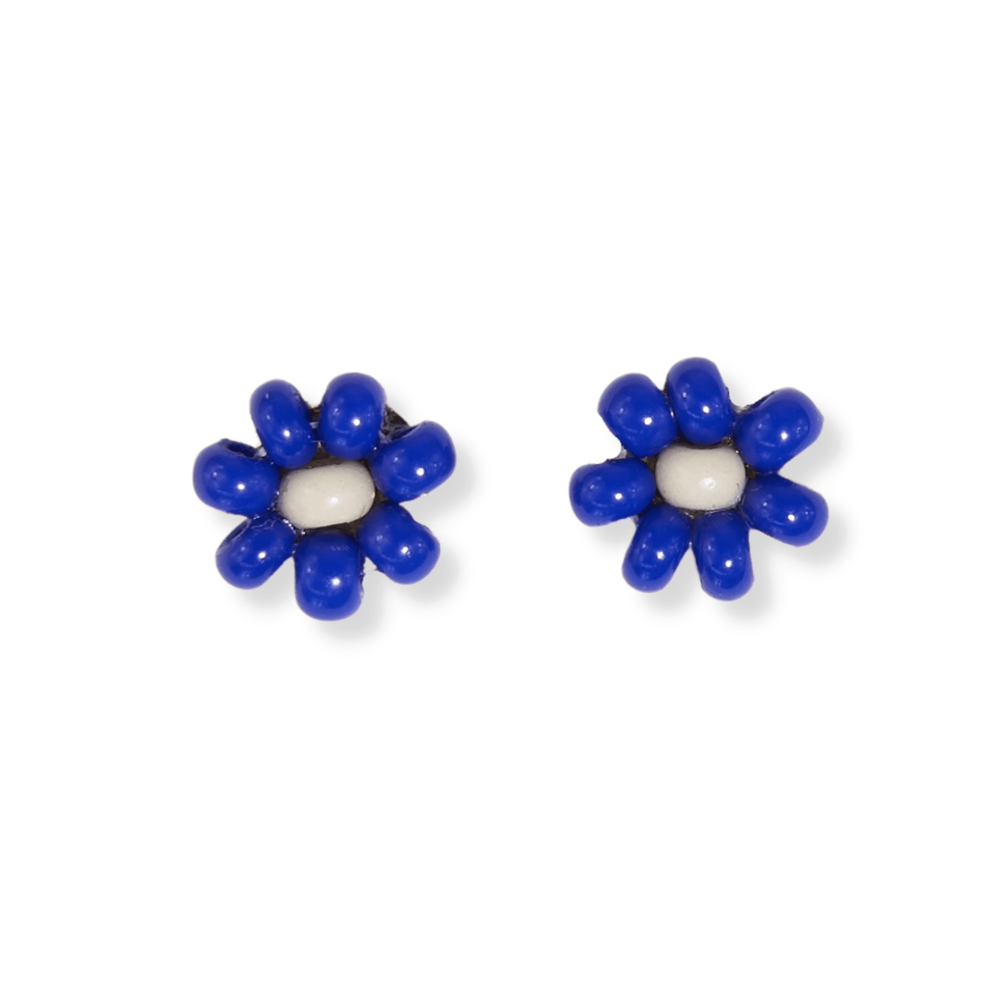 Tina Two Color Beaded Post Earrings Lapis Wholesale