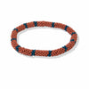 Marcy Two Color Stripe Beaded Bracelet Rust Wholesale