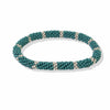 Marcy Two Color Stripe Beaded Bracelet Teal Wholesale