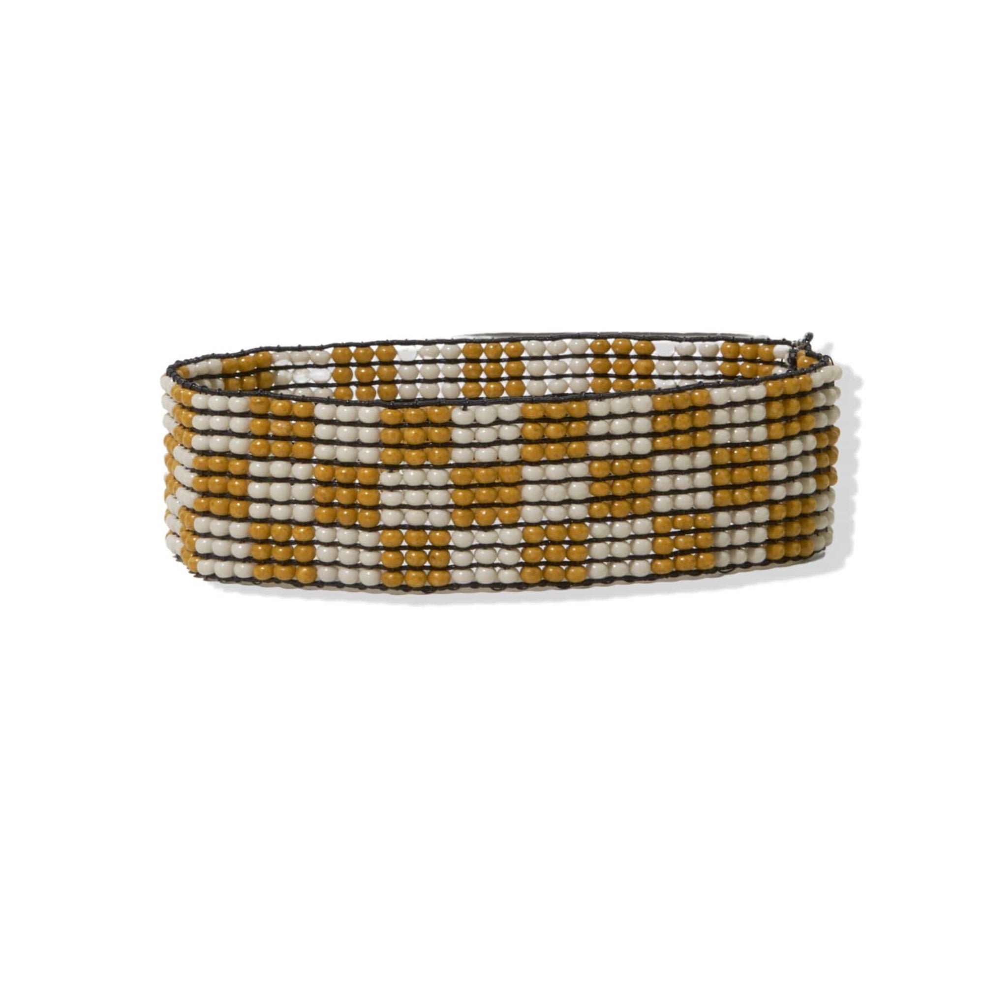 Lane Checkered Beaded Stretch Bracelet Citron Wholesale