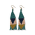 Lennon Two Color Triangles Beaded Fringe Earrings Teal Wholesale