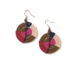 Julia Color Block Angles Beaded Earrings Red Wholesale