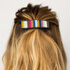 Theresa Striped Beaded Hair Barrette Multicolor Wholesale