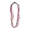 Quinn Stripe and Color Block Beaded Necklace Hot Pink and Navy Wholesale
