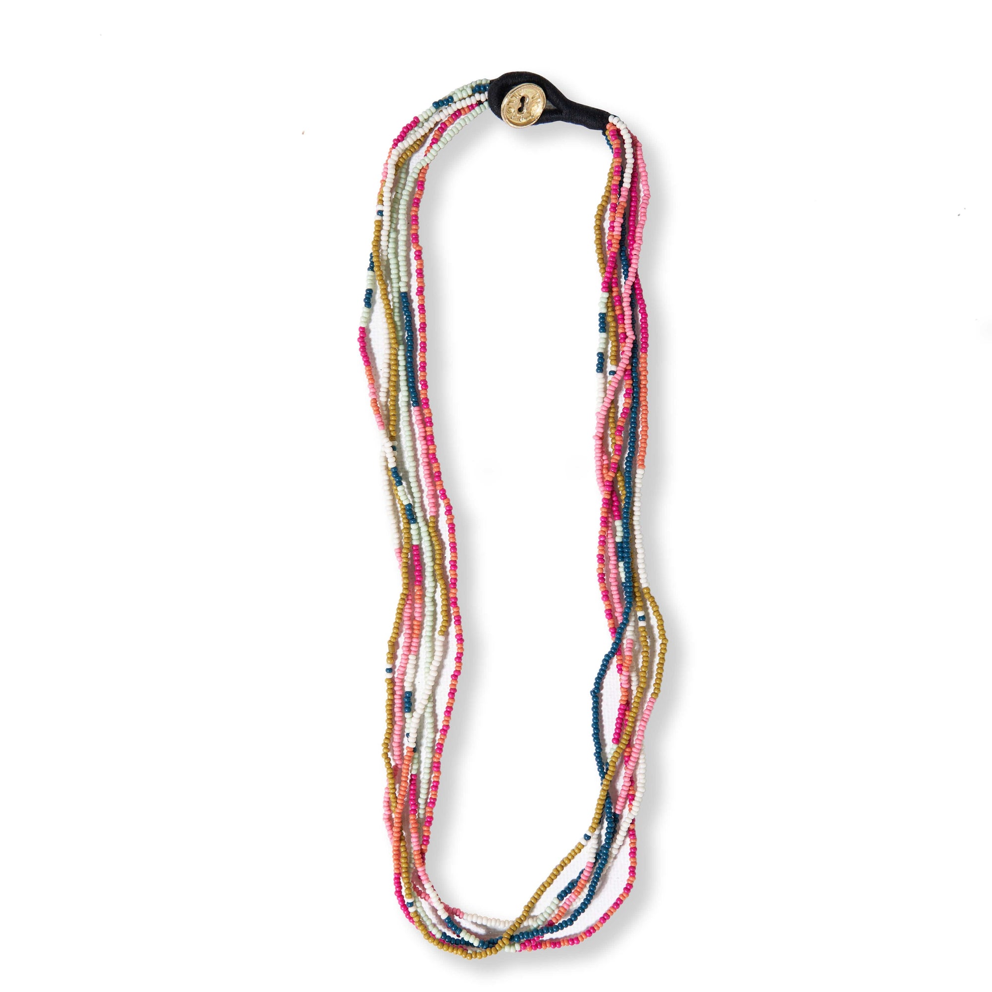 Quinn Stripe and Color Block Beaded Necklace Rainbow Wholesale
