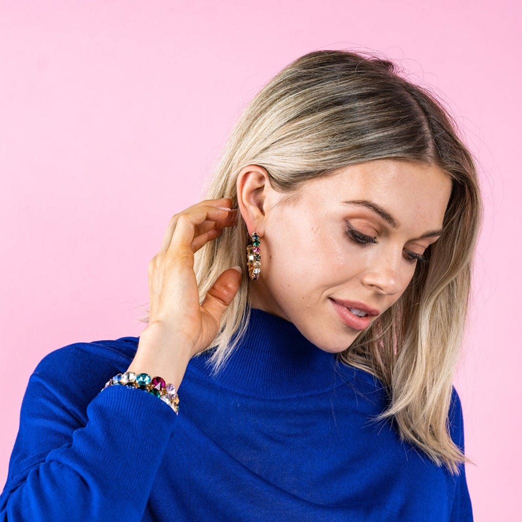 Cameron Mixed Large Hoop Earrings Rainbow Wholesale